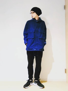 「アイテム（デニムジャケット）」を使った、なかむーさん（メンズ・171cm・30代）の秋コーディネート