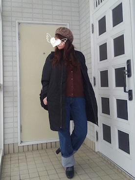 「SCALA（スカラ）のアイテム（帽子）」を使った、suuuu.chanさん（レディース・158cm）の冬コーディネート