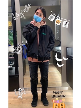 「DIESEL（ディーゼル）のアイテム（ナイロンジャケット）」を使った、ネスさん（メンズ・169cm）の秋コーディネート