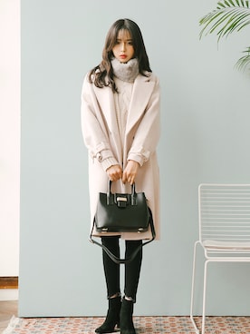 「 カジュアル」｜「アイテム（その他アウター）」を使った、2perさん（レディース・163cm）の冬コーディネート