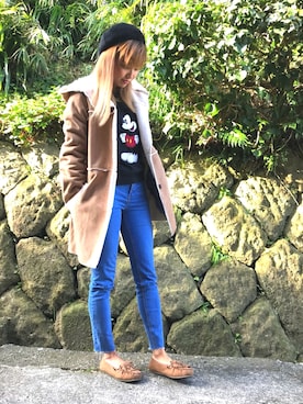 「BILLABONG（ビラボン）のアイテム（その他アウター）」を使った、mycoさん（レディース・155cm）の冬コーディネート