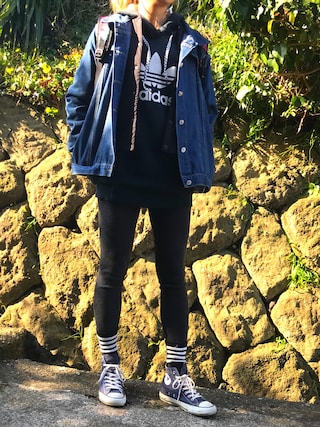 【adidas×BOGEY BOYS】パイル ロンパース ワンピース adidas（アディダス）の「BOGEY BOYS パイルロンパース【adidas