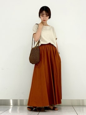 「URBAN RESEARCH DOORS（アーバンリサーチドアーズ）のペーパープレーンショルダーバッグ（ショルダーバッグ）」を使った、momokaさん（レディース・155cm）の夏コーディネート