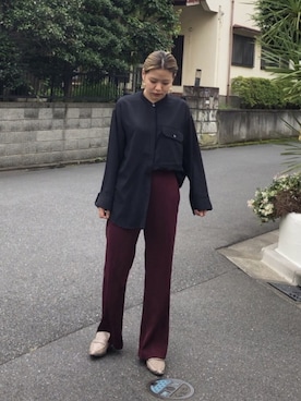 「ESPERANZA（エスペランサ）のアイテム（ローファー）」を使った、真里佳さん（レディース・152cm）の秋コーディネート