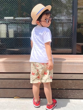 「MAISON SPECIAL（メゾンスペシャル）のアイテム」を使った、KAZUさん（キッズ・100cm）の夏コーディネート