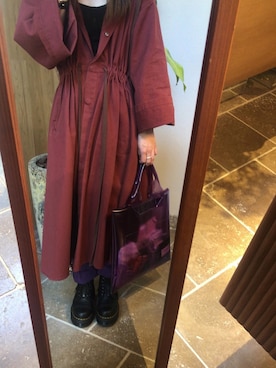 「ストレートパンツ」｜「アイテム（トレンチコート）」を使った、scoさん（レディース・153cm）の春コーディネート