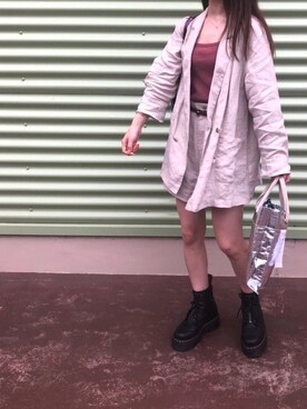 「FREAK'S STORE（フリークスストア）のアイテム（テーラードジャケット）」を使った、scoさん（レディース・153cm）の春コーディネート