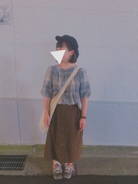 「アイテム（キャスケット）」を使った、き す ず 。さん（レディース・154cm）の春コーディネート