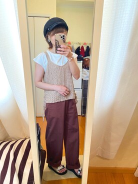 「AS KNOW AS plus（アズノゥアズプラス）のアイテム（その他トップス）」を使った、KuRuMiさん（レディース・145cm）の夏コーディネート