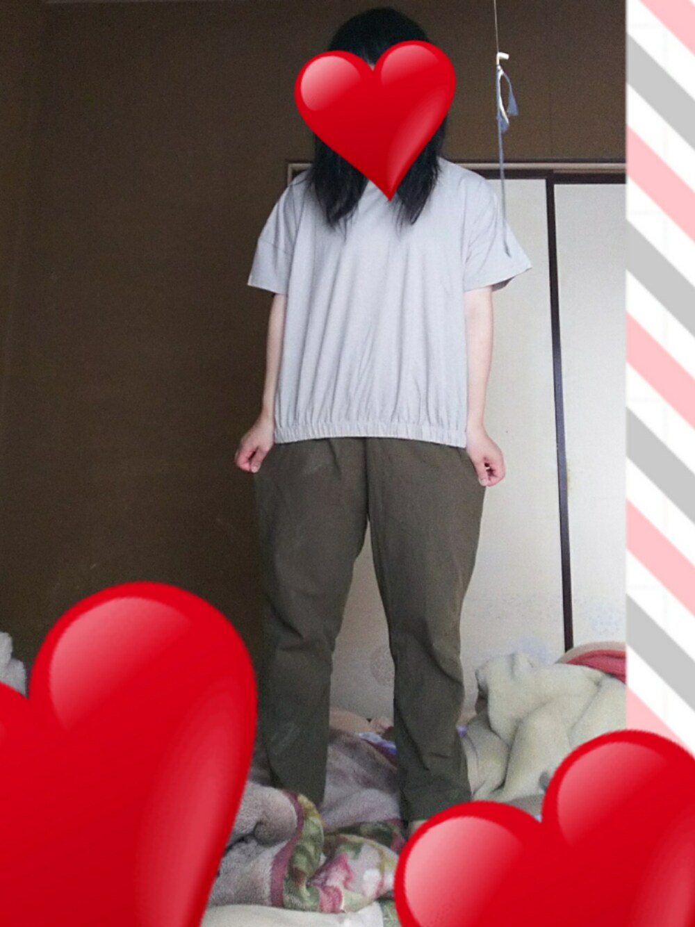 「パンツスタイル、Samansa Mos2、おしゃれさんと繋がりたい、今日のコーデ、ベージュ」｜「Samansa Mos2の布帛ドッキングプルオーバー（Tシャツ/カットソー、ベージュ系）」を使った、☆sachi0401☆さん（レディース・157cm）の夏コーディネートの1枚目の写真