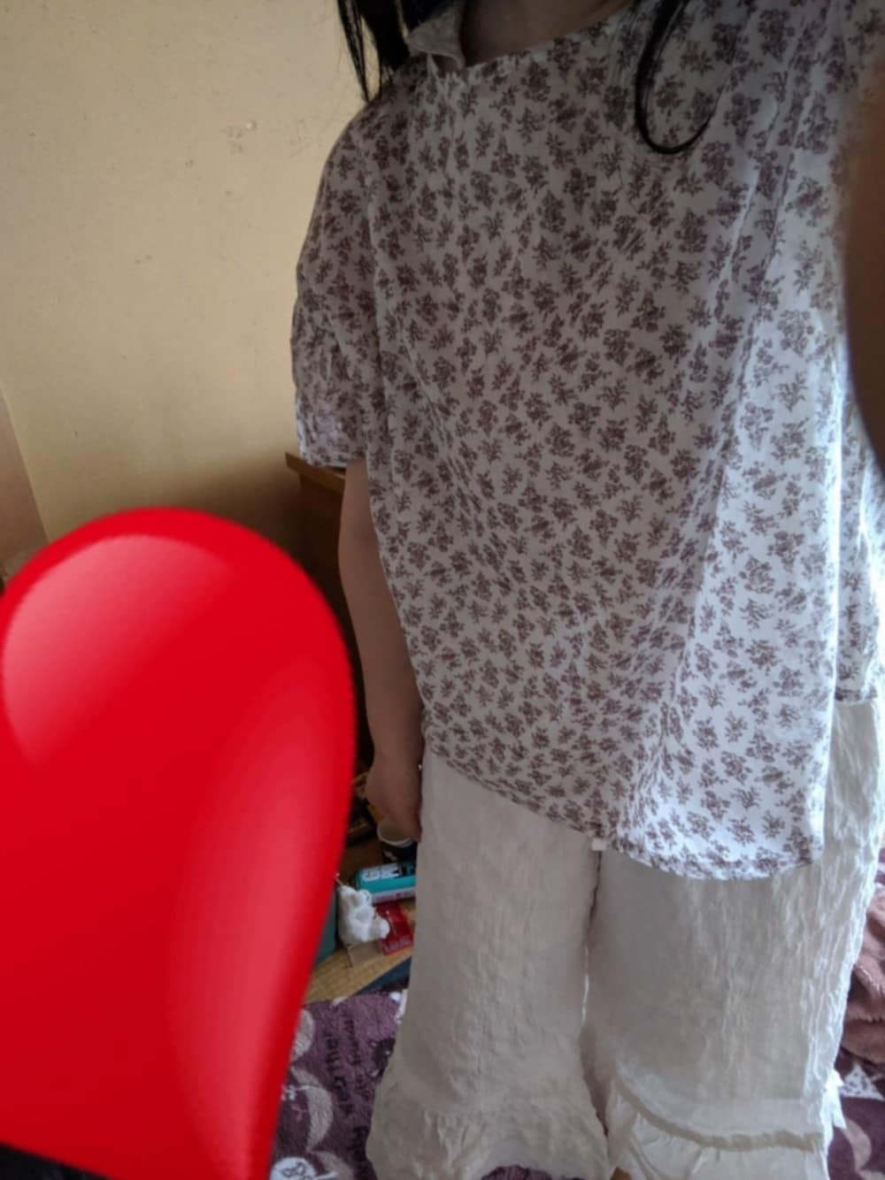 「今日のコーデ、おしゃれさんと繋がりたい、Samansa Mos2、花柄シャツ」｜「Samansa Mos2の裾レースペチパンツ（その他パンツ、ホワイト系）」を使った、☆sachi0401☆さん（レディース・157cm）の夏コーディネートの1枚目の写真