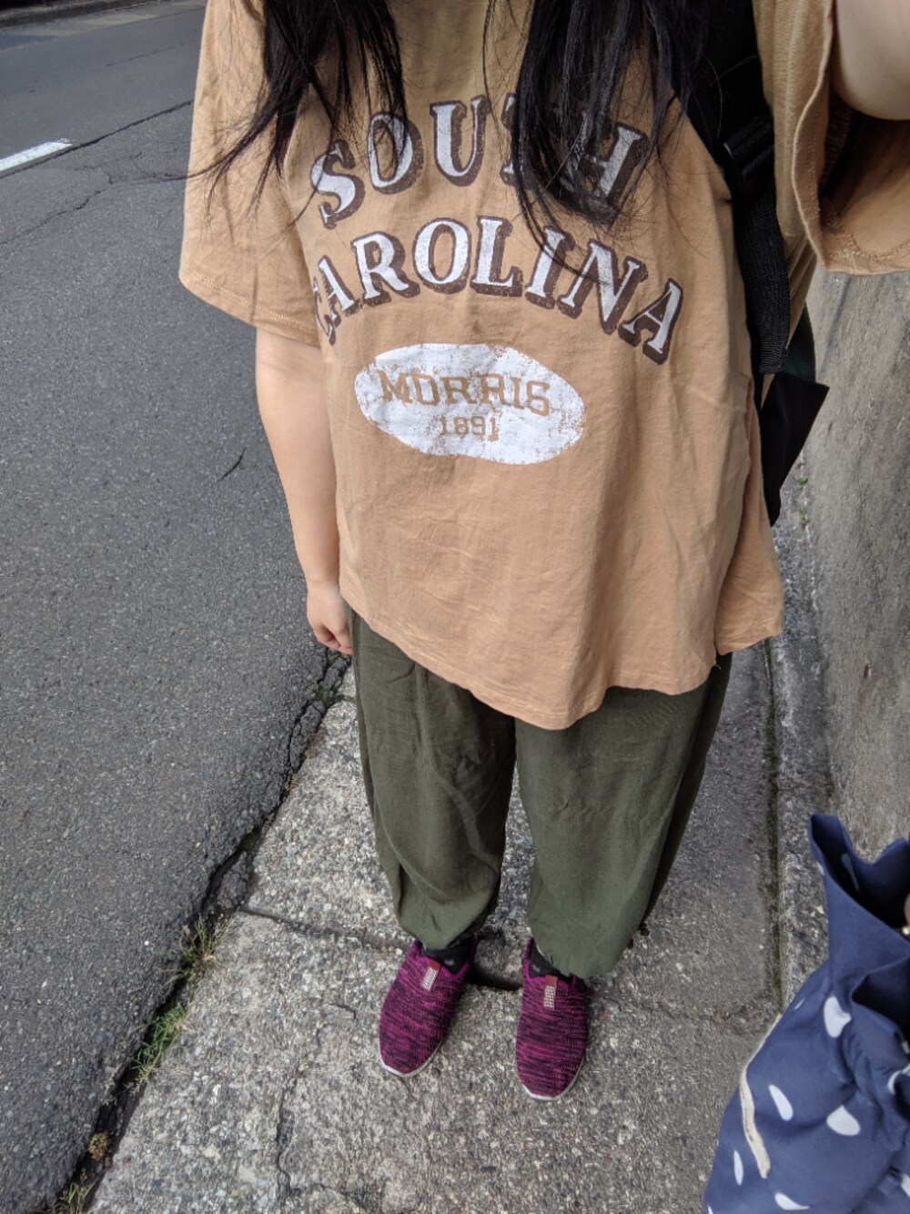 「着回しコーデ、Samansa Mos2、ベージュ」｜「Samansa Mos2のロゴプリントラグランスリーブＴシャツ（Tシャツ/カットソー、ベージュ系）」を使った、☆sachi0401☆さん（レディース・157cm）の夏コーディネートの1枚目の写真