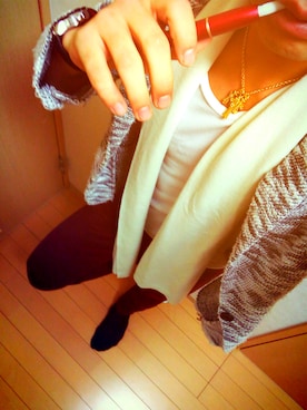 「cashmere（カシミア）のアイテム」を使った、❶さん（メンズ・175cm）の冬コーディネート