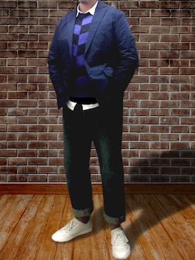 「g-stage（ジーステージ）のアイテム（テーラードジャケット）」を使った、tontonkakitonさん（メンズ・170cm）の秋コーディネート