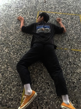 「アイテム（イエロー系）」を使った、蔡旻縉さん（メンズ・176cm・10代）の夏コーディネート