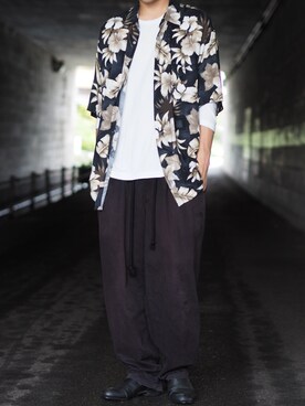 「HARE（ハレ）のアイテム（スリッポン）」を使った、鬼太郎さん（メンズ・174cm）の秋コーディネート