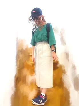 「BROOKLYNのアイテム」を使った、朝(インスタ変えたよ)さん（レディース・151cm）の夏コーディネート