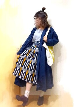 「Samansa Mos2 blue（サマンサモスモスブルー）のアイテム（ブーティ）」を使った、朝(インスタ変えたよ)さん（レディース・152cm）の秋コーディネート