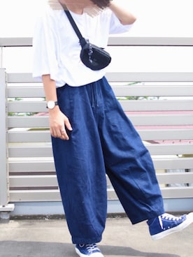 「JUNRED（ジュンレッド）のアイテム（ボディバッグ/ウエストポーチ）」を使った、RIさん（メンズ・167cm）の夏コーディネート