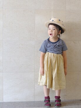 「Lee（リー）のアイテム（Tシャツ/カットソー）」を使った、na.さん（キッズ・100cm）の夏コーディネート