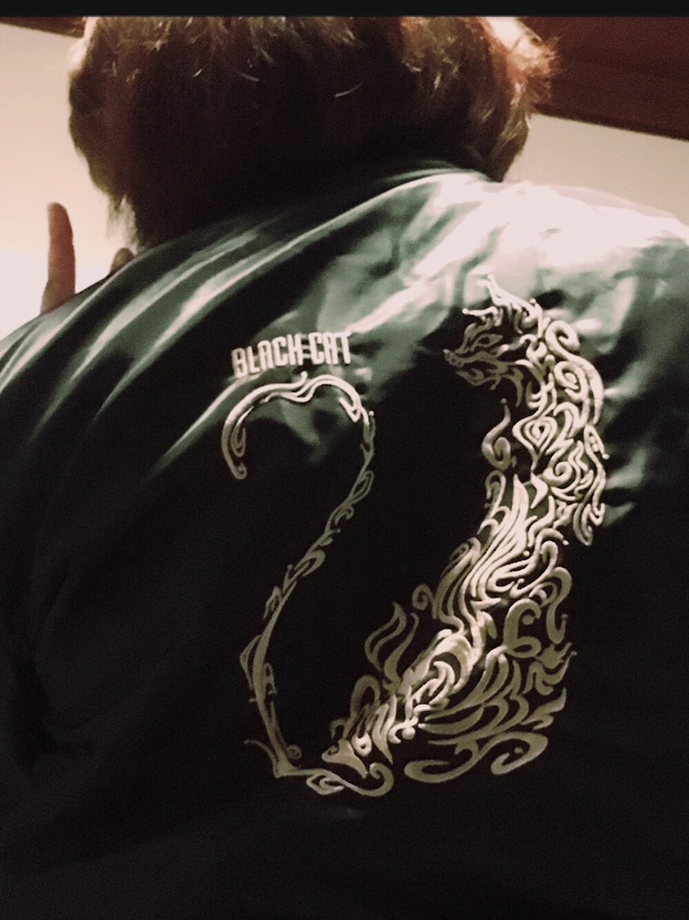 「black、ブラック、刺繍、名古屋、street、 MA-1、ネコ、girl、オトナカジュアル、大須」｜「BLACKCATオリジナル選べるジャケット（MA-1、ブラック系）」を使った、愛知　BLACKCATヒロさん（レディース・160cm）の秋コーディネートの1枚目の写真