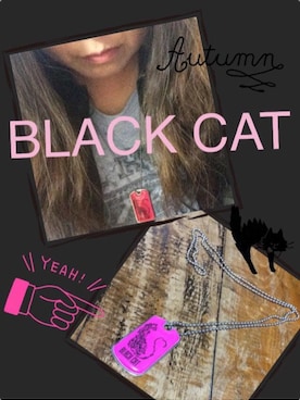 「ネコ」｜「アイテム（財布/小物）」を使った、愛知　BLACKCATヒロさん（レディース・155cm）の秋コーディネート