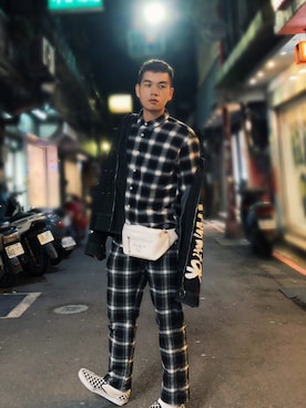 「fannypack」｜李馬さん（メンズ・187cm）の春コーディネート