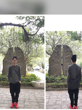 「DRKSHDW by RICK OWENS（ダークシャドウ バイ リックオウエンス）のアイテム（トップス）」を使った、Just_MrJwkさん（メンズ・175cm）の冬コーディネート