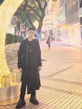 「DRKSHDW by RICK OWENS（ダークシャドウ バイ リックオウエンス）のアイテム（トップス）」を使った、Just_MrJwkさん（メンズ・176cm）の冬コーディネート