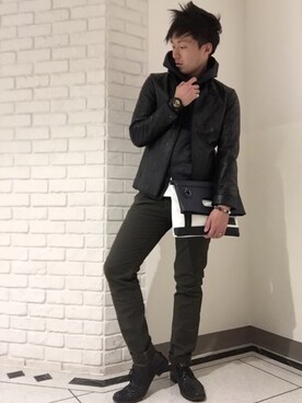 「時計」｜「アイテム（ブルゾン）」を使った、YUUKI.Fさん（メンズ・176cm）の冬コーディネート