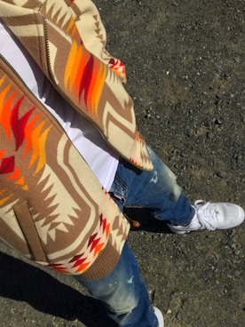「PENDLETON（ペンドルトン）のアイテム（その他アウター）」を使った、たけすさん（メンズ・172cm）の冬コーディネート