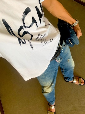 「DSQUARED2（ディースクエアード）のアイテム（バッグ）」を使った、たけすさん（メンズ・173cm）の秋コーディネート