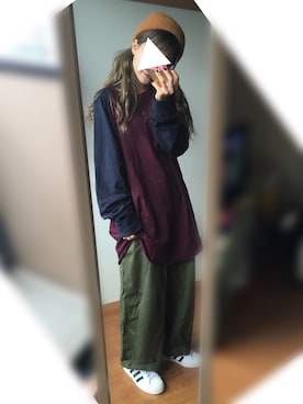 「カーキパンツ」｜ttさん（レディース・153cm）の秋コーディネート