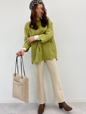 「ピスタチオ」｜「アイテム（ハンチング/ベレー帽）」を使った、きらりさん（レディース・163cm）の秋コーディネート