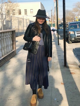 「PHILOSOPHY（フィロソフィー）のアイテム」を使った、Judy Yuさん（レディース・170cm）の冬コーディネート