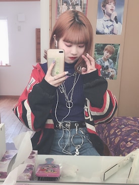 「JET LAG（ジェットラグ）のアイテム」を使った、루さん（レディース・157cm）の春コーディネート