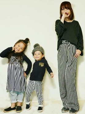 「HACHE（アッシュ）のアイテム」を使った、minekoさん（キッズ・90cm）の春コーディネート