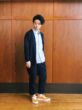 「BASISBROEK（バシスブルック）のアイテム（カーゴパンツ）」を使った、A.I.R.AGEさん（メンズ・170cm）の春コーディネート