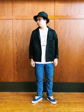 「BASISBROEK（バシスブルック）のアイテム（ブルゾン）」を使った、A.I.R.AGEさん（メンズ・170cm）の春コーディネート