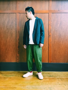 「BASISBROEK（バシスブルック）のアイテム（その他パンツ）」を使った、A.I.R.AGEさん（メンズ・170cm）の秋コーディネート