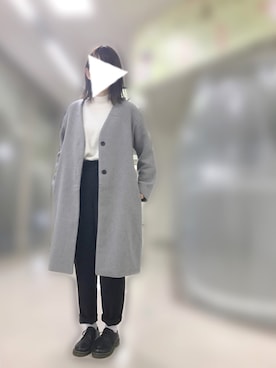 「ウエストイン」｜「アイテム（チェスターコート）」を使った、meさん（レディース・165cm）の春コーディネート