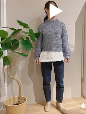 「LOWRYS FARM（ローリーズファーム）のストレッチヒールブーツ　851418（ブーツ）」を使った、n_29さん（レディース・154cm）の冬コーディネート