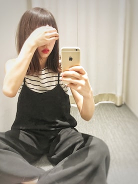 「黒サロペット」｜ﾂﾑｷﾞさん（レディース・161cm）の夏コーディネート