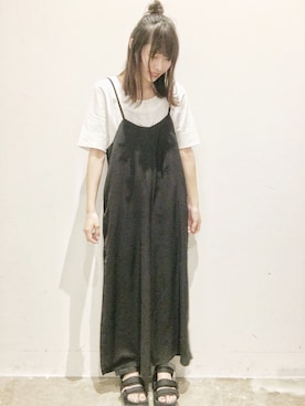 「SHAKA」｜「アイテム（サロペット/オーバーオール）」を使った、ﾂﾑｷﾞさん（レディース・161cm）の夏コーディネート