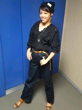 「DRESKIP（ドレスキップ）のアイテム（ニットキャップ/ビーニー）」を使った、H.AOBA♡さん（レディース・150cm）の秋コーディネート