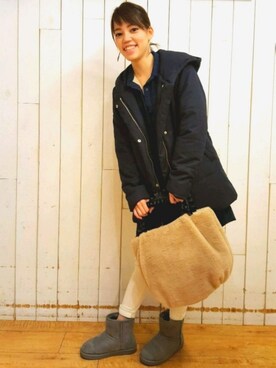 「DRESKIP（ドレスキップ）のアイテム（ダウンジャケット/コート）」を使った、H.AOBA♡さん（レディース・150cm）の冬コーディネート