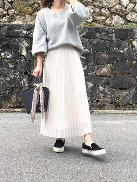 「AMERICAN RAG CIE（アメリカンラグシー）のAMERICAN RAG CIE　ベロアスリッポン【WEB限定】（スリッポン）」を使った、moyooonnさん（レディース・152cm）の冬コーディネート