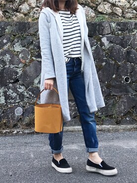 「AMERICAN RAG CIE（アメリカンラグシー）のAMERICAN RAG CIE　ベロアスリッポン【WEB限定】（スリッポン）」を使った、moyooonnさん（レディース・152cm）の冬コーディネート