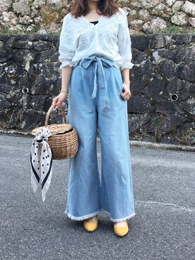 「titivate（ティティベイト）の8.5cmヒールポインテッドトゥパンプス（パンプス）」を使った、moyooonnさん（レディース・152cm）の春コーディネート