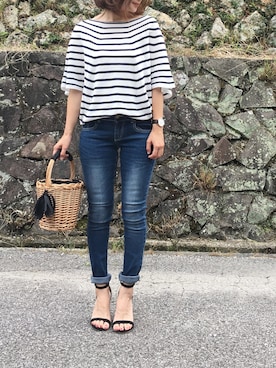 「AZUL ENCANTO」｜「アイテム（サンダル）」を使った、moyooonnさん（レディース・152cm）の夏コーディネート